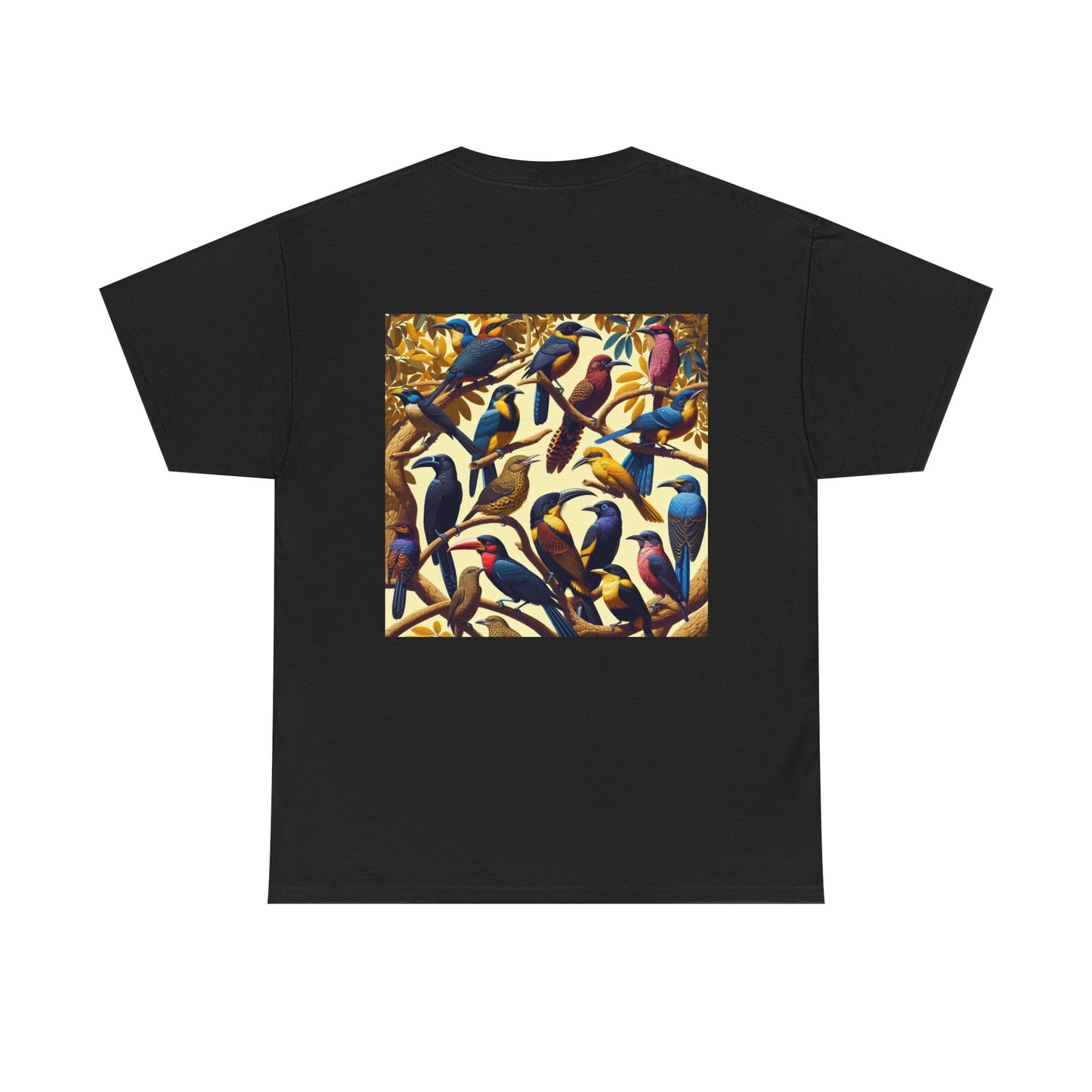 Colourful Bird Design Heavy Cotton Tee